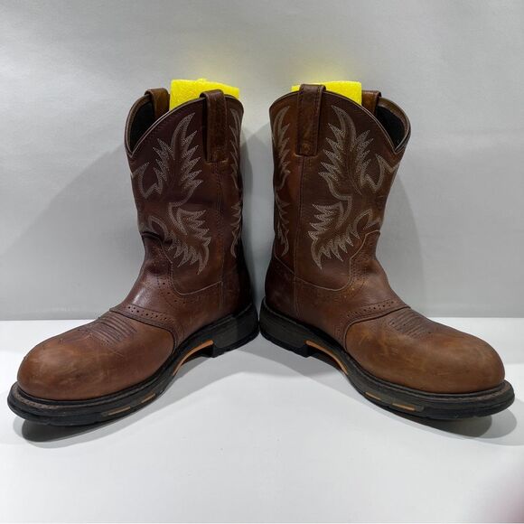 ARIAT Men’s H2O WORKHOG WESTERN WORK BOOTS - COMPOSITE TOE Brown Leather… - Picture 7 of 11